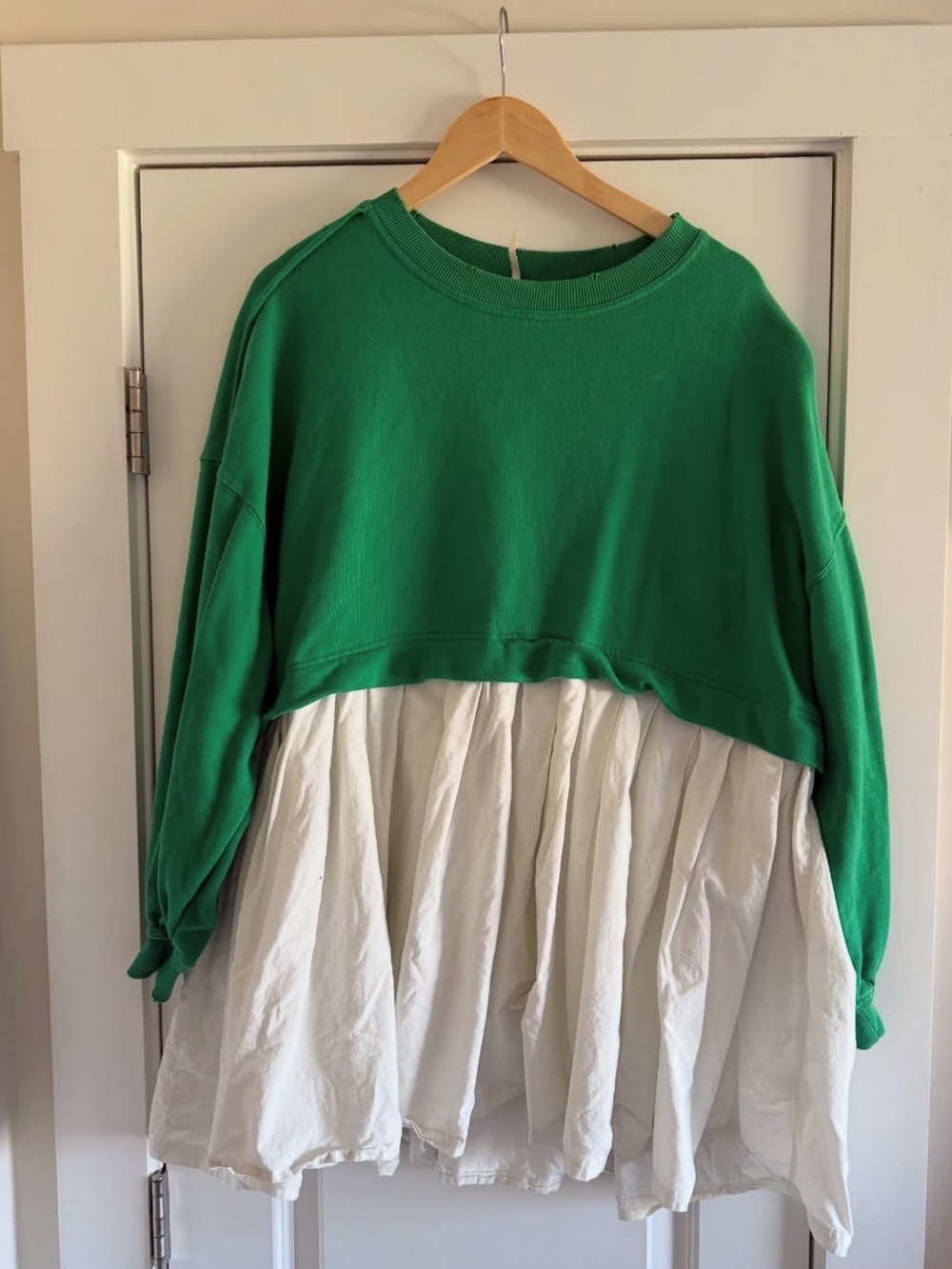 Free People Green and White Mini Dress